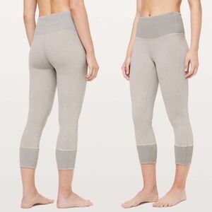 Lululemon Wunder Under Crop Sz 6/23" *Ribbed In Washed French Clay NWT